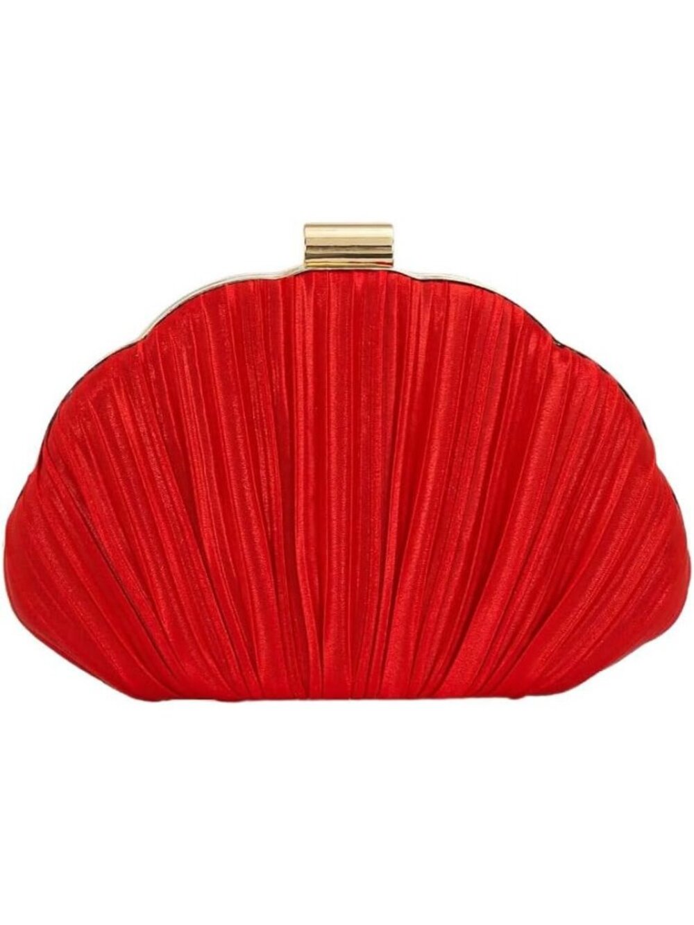 Women's Red Shell Shaped Clutch Purse Seashell Wedding Evening Bag